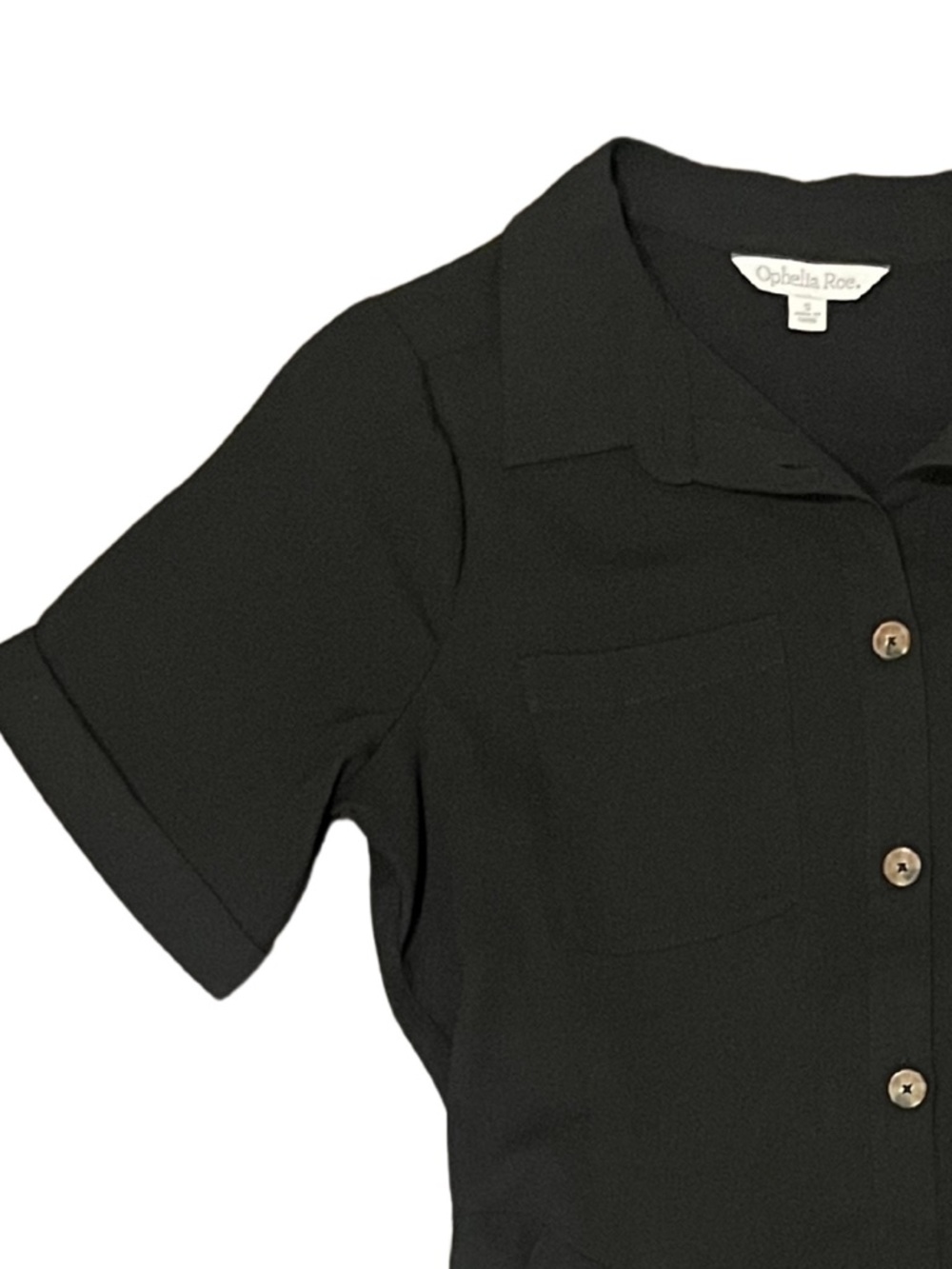 NWT Utility Button Front Shirt Dress with Waist Tie | Ophelia Roe | Size Small - Picture 3 of 8